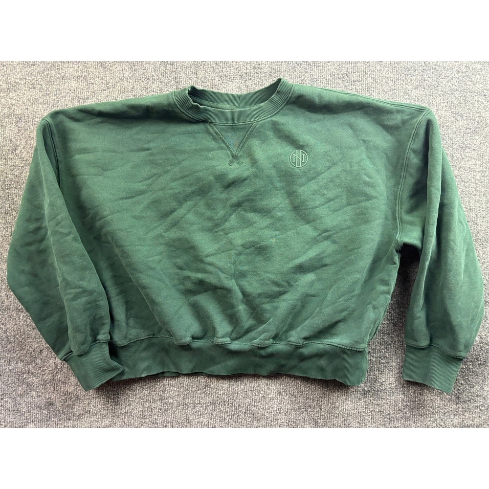 Ninth Hall Fundamentals Sweatshirt Womens Medium Green Cropped Organic Cotton